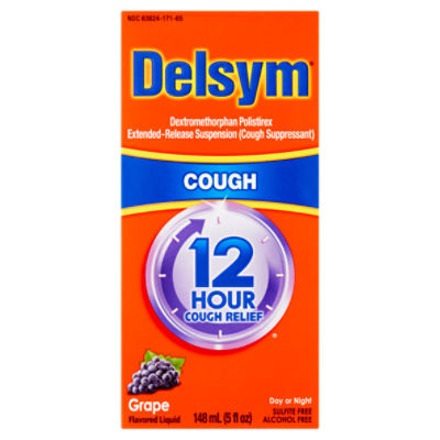 Delsym Cough Day or Night Grape Flavored Liquid, 5 fl oz