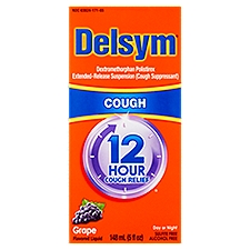 Delsym Cough Day or Night Grape Flavored, Liquid, 5 Fluid ounce