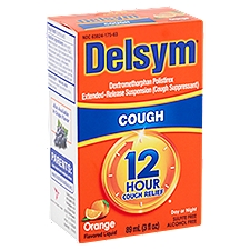 Delsym 12 Hour Cough Relief Orange Flavored, Liquid, 3 Fluid ounce