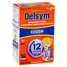 Delsym Liquid, Children's Cough Day or Night Grape Flavored Ages 4+, 3 Fluid ounce