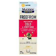 Mucinex Liquid, Children's FreeFrom Daytime Cold & Stuffy Nose Honey & Berry Ages 4+ Yrs, 4 Fluid ounce