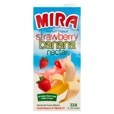 Mira Premium Tropical Strawberry Banana Nectar, 33.8 fl oz