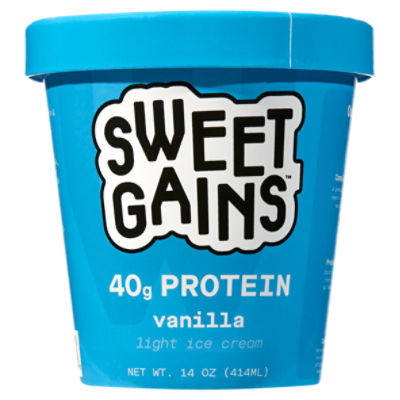 Sweetgains Vanilla Light Ice Cream, 14 oz