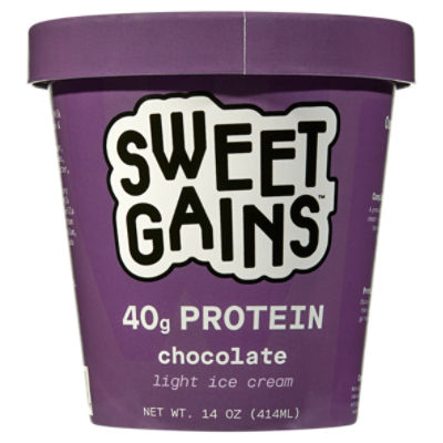 Sweetgains Chocolate Light Ice Cream, 14 oz