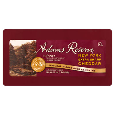 Adams Reserve New York Extra Sharp Cheddar Cheese, 16 oz, 16 Ounce