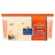 Great Lakes Cheese Deli Style Slices Natural Monterey Jack with Jalapeno Peppers Cheese, 16 oz, 16 Ounce