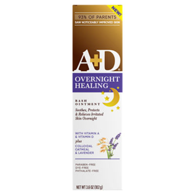 A+D Overnight Healing Rash Ointment, 3.6 oz