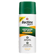 Bactine Max Anesthetic Lidocaine Dry Spray, 4 oz, 4 Ounce