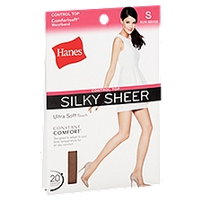 Hanes Control Top Silky Sheer Sun Beige Hosiery, Size S