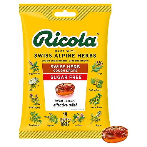 Ricola Sugar Free Swiss Herb Cough Drops, 19 count