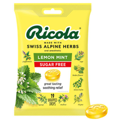 Ricola Sugar Free Lemon Mint Drops, 19 count