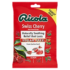 Ricola Throat Drops, Swiss Cherry Sugar Free Herb, 45 Each