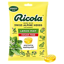 Ricola Sugar Free Lemon Mint Herb Throat Drops Family Pack, 45 count