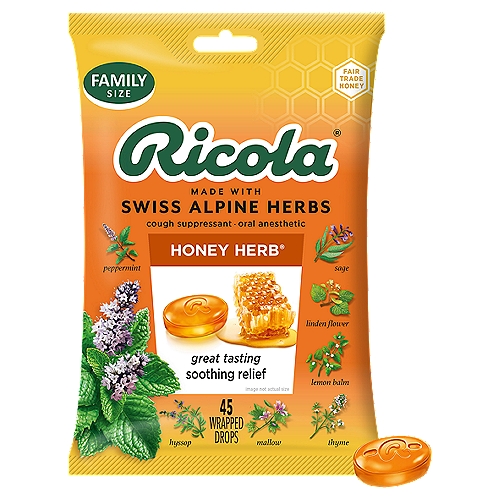 Find out what the buzz is all about. Splendid subtle sweetness comingles with our signature botanical blend to bring out the nurturing nature of real golden honey in these velvety herbal drops. A thrill for your throat and a treat for your tastebuds, these delicious little drops deliver an uber smooth soothe whenever you need.nnDrug FactsnActive ingredient (in each drop) - PurposesnMenthol, 2.0 mg - Cough suppressant, oral anestheticnnUsesnTemporarily relieves:n• cough due to a cold or inhaled irritantsn• occasional minor irritation and pain due to sore throat or sore mouth