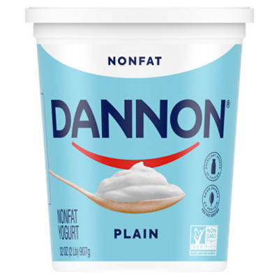 Dannon Plain Nonfat Yogurt, 32 ounce Quart, 32 Ounce