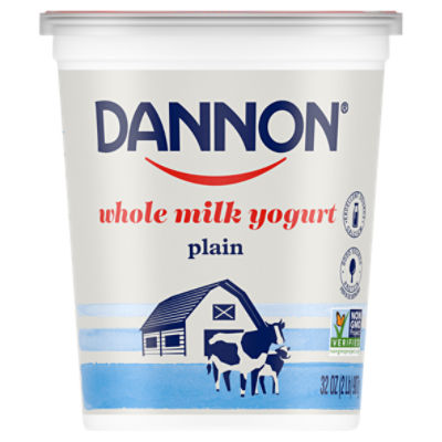 Dannon Whole Milk Non-GMO Project Verified Plain Yogurt, 32 Oz.
