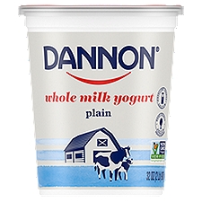 Dannon Yogurt - Whole Milk - 7 Benefits Plain, 32 Ounce