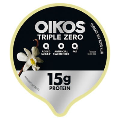 Oikos Triple Zero Vanilla Flavored Nonfat Yogurt, 5.3 oz - The