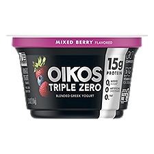 Oikos Triple Zero Mixed Berry Flavored Blended Greek Nonfat Yogurt, 5.3 oz