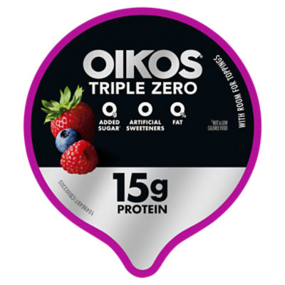 Oikos Triple Zero Mixed Berry Greek Yogurt Pack High Protein