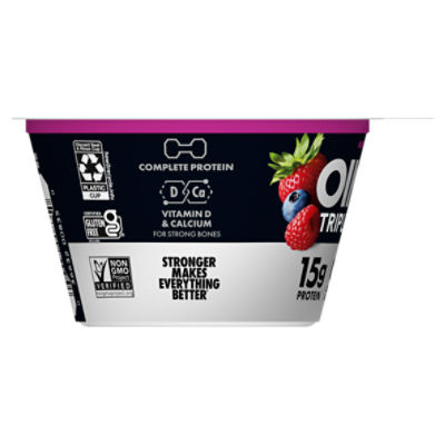 Oikos Triple Zero Mixed Berry Greek Yogurt, 5.3 Oz. Cups, 4 Count