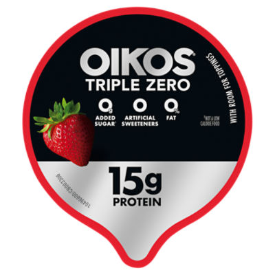 Oikos Triple Zero Strawberry Flavored Nonfat Yogurt, 5.3 oz - Fairway