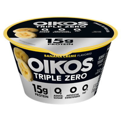Oikos Triple Zero Banana Creme Flavored Nonfat Yogurt, 5.3 oz