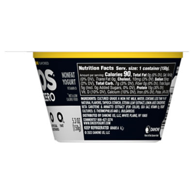 Oikos Triple Zero Banana Creme Flavored Nonfat Yogurt, 5.3 oz