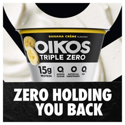 Oikos Triple Zero Banana Creme Flavored Nonfat Yogurt, 5.3 oz