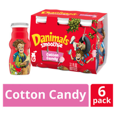 Danimals Cotton Candy Smoothies, 3.1 Oz. Bottles, 6 Count