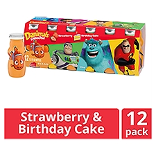 Danimals Strawberry and Birthday Cake Flavor Smoothie, 3.1 fl oz, 12 count, 1.16 Each