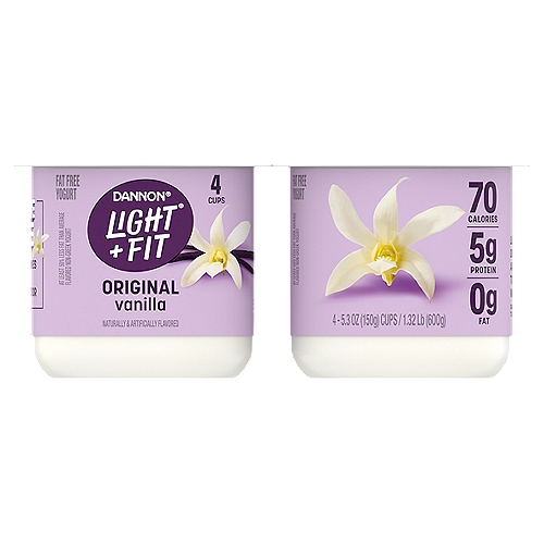 Dannon Light & Fit Original Vibrant Vanilla Nonfat Yogurt, 5.3 oz, 4 count