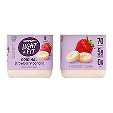 Dannon Light + Fit Splendid Strawberry Banana Nonfat Yogurt, 5.3 oz, 4 count