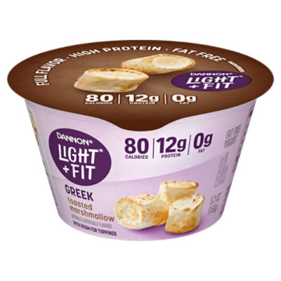 Dannon Light + Fit Toasted Marshmallow Greek Nonfat Yogurt, 5.3 ounce Yogurt Cup