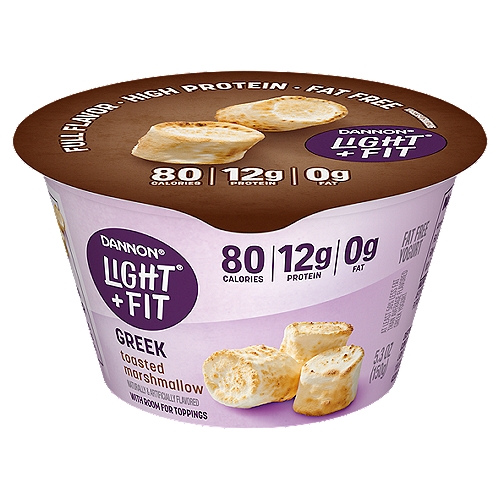Dannon Light + Fit Toasted Marshmallow Greek Nonfat Yogurt, 5.3 ounce Yogurt Cup