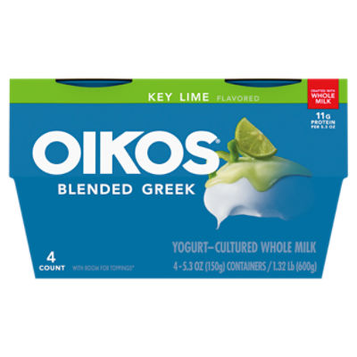 Oikos Blended Key Lime Greek Yogurt, 5.3 oz, 4 count