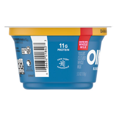 Oikos Yogurt, Greek, Blended, Banana Cream Flavored 5.3 Oz