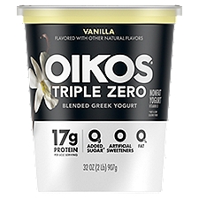 Dannon Oikos Triple Zero Vanilla Nonfat Yogurt, 32 oz
