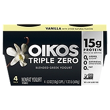 Oikos Nonfat Yogurt, Triple Zero Vanilla, 21.2 Ounce