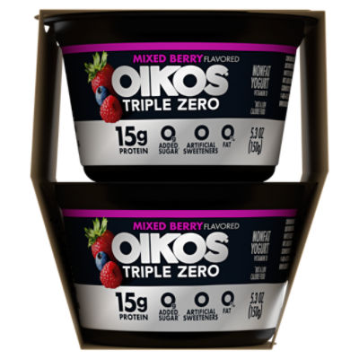 Oikos Triple Zero Mixed Berry Flavored Blended Greek Nonfat Yogurt