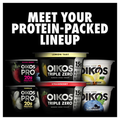 Oikos Triple Zero Strawberry Protein Nonfat Greek Yogurt Cup, 5.3 oz - Pay  Less Super Markets