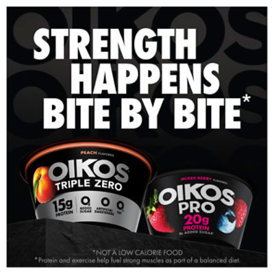 Oikos Triple Zero Peach Flavored Blended Greek Nonfat Yogurt, 5.3