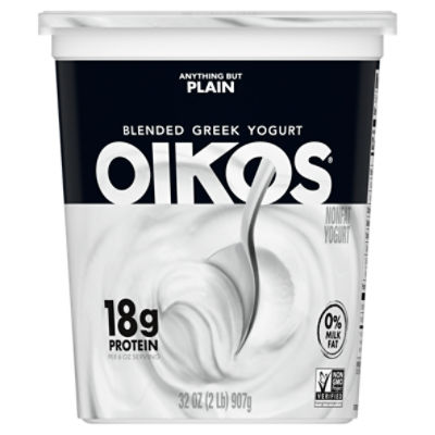 Oikos Anything But Plain Blended Greek Nonfat Yogurt, 32 oz