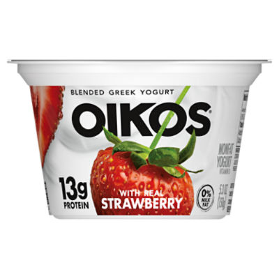 Oikos Blended Strawberry Greek Nonfat Yogurt, 5.3 oz.