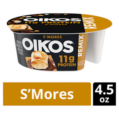 Oikos REMIX S'mores 11g Protein Vanilla Nonfat Greek Yogurt with Graham