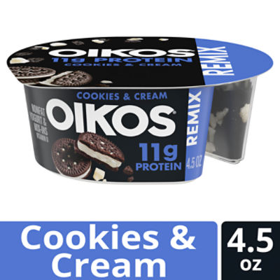 Oikos Remix Cookies & Cream Nonfat Yogurt & Mix-Ins, 4.5 oz, 4.5 Ounce
