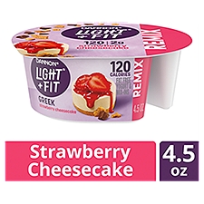 Dannon Light + Fit Remix Greek Strawberry Cheesecake Fat Free Yogurt & Mix-Ins, 4.5 oz