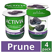 Activia Prune Lowfat Yogurt, 4 oz, 4 count
