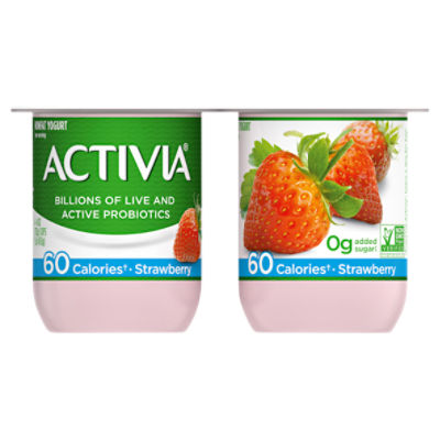 Activia Nonfat Probiotic Strawberry Yogurt, 4 Oz. Cups, 4 Count