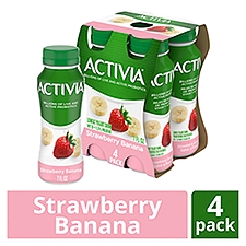 Activia Strawberry Banana Flavor, Lowfat Yogurt Drink, 1.75 Pint